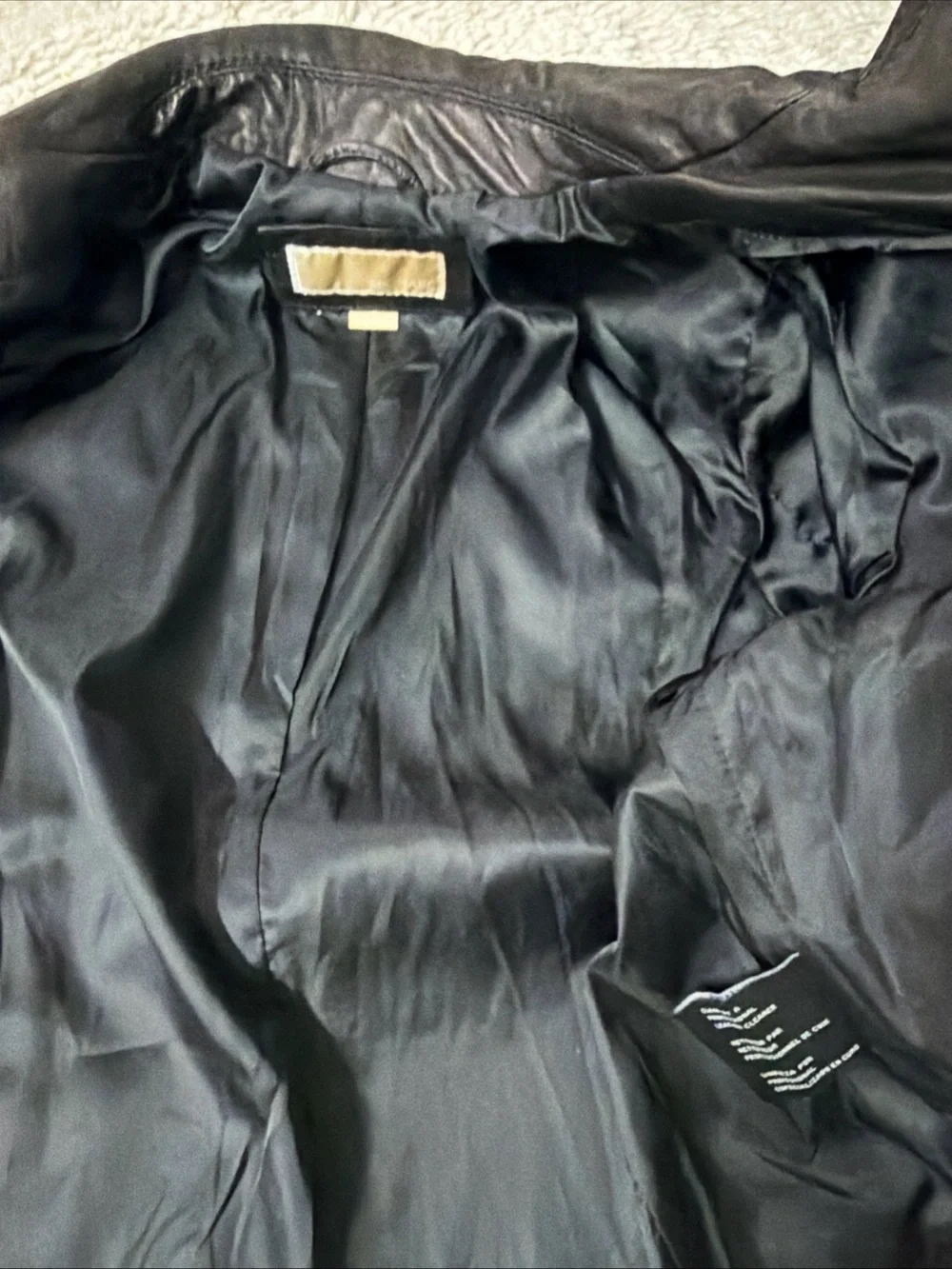 Michael Khor Women's Black Leather Moto Jacket Med